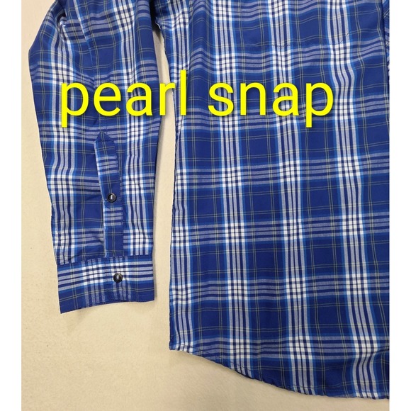 Eddie Bauer First Ascent Shirt Mens L Blue Plaid Pearl Snap Zip LIMITED USE - Picture 2 of 10